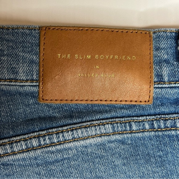 Zara Womens The Slim Boyfriend Distressed Jeans Womens 4 In Valley Blue Mid Rise - Picture 5 of 11